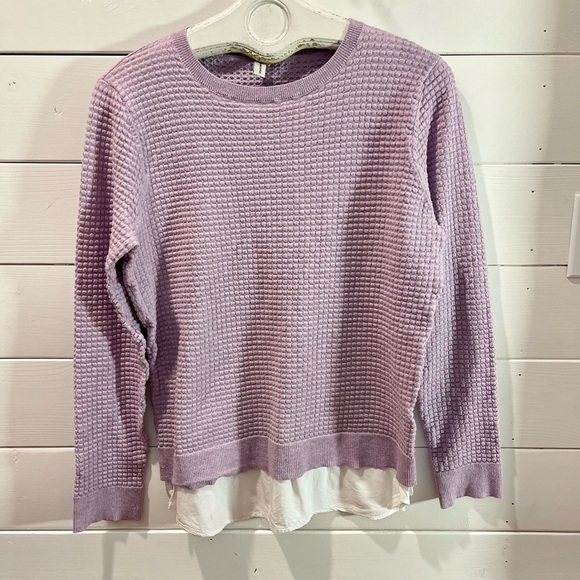 💜 SOYACONCEPT – Lavender Textured Knit Sweater L - Picture 2 of 7